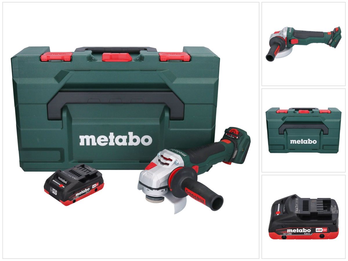 Metabo WVB 18 LTX BL 15-125 Quick Akku Winkelschleifer 18 V 125 mm Brushless + 1x Akku 4,0 Ah + metaBOX - ohne Ladegerät