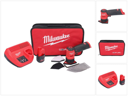 Milwaukee M12 FDSS-251B Akku Punktschleifer 12 V 88,8 x 63,5 mm + 1x Akku 2,5 Ah + Ladegerät