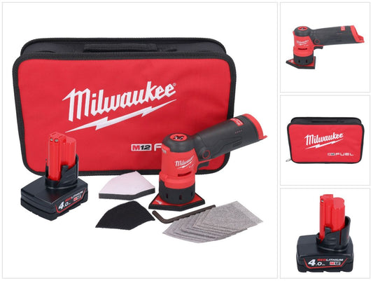 Milwaukee M12 FDSS-401B Akku Punktschleifer 12 V 88,8 x 63,5 mm + 1x Akku 4,0 Ah - ohne Ladegerät