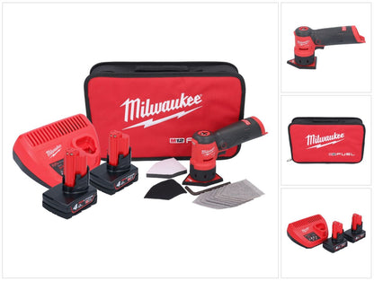 Meuleuse à pointes sur batterie Milwaukee M12 FDSS-402B 12 V 88,8 x 63,5 mm + 2x batteries 4,0 Ah + chargeur