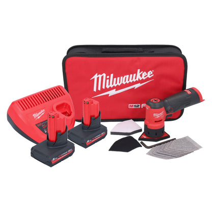 Milwaukee M12 FDSS-502B Akku Punktschleifer 12 V 88,8 x 63,5 mm + 2x Akku 5,0 Ah + Ladegerät