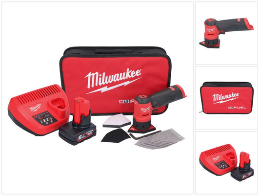 Milwaukee M12 FDSS-601B Akku Punktschleifer 12 V 88,8 x 63,5 mm + 1x Akku 6,0 Ah + Ladegerät