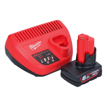 Milwaukee M12 FDSS-601B Akku Punktschleifer 12 V 88,8 x 63,5 mm + 1x Akku 6,0 Ah + Ladegerät