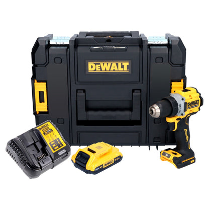 Perceuse-visseuse sans fil DeWalt DCD 800 D1T 18 V 90 Nm sans balais + 1x batterie 2,0 Ah + chargeur + TSTAK