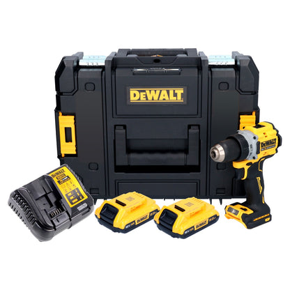 DeWalt DCD 800 D2T Akku Bohrschrauber 18 V 90 Nm Brushless + 2x Akku 2,0 Ah + Ladegerät + TSTAK