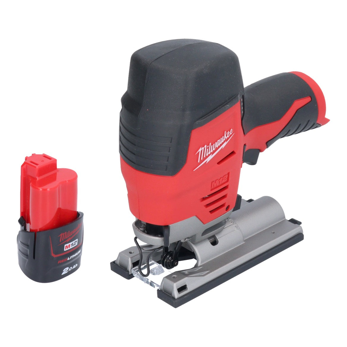 Scie sauteuse à batterie Milwaukee M12 JS-201 12 V + 1x batterie 2,0 Ah - sans chargeur