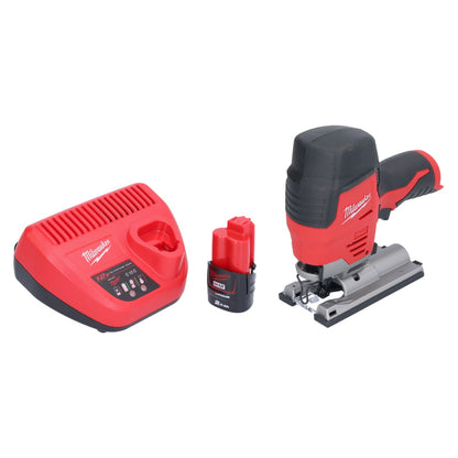 Scie sauteuse à batterie Milwaukee M12 JS-201 12 V + 1x batterie 2,0 Ah + chargeur