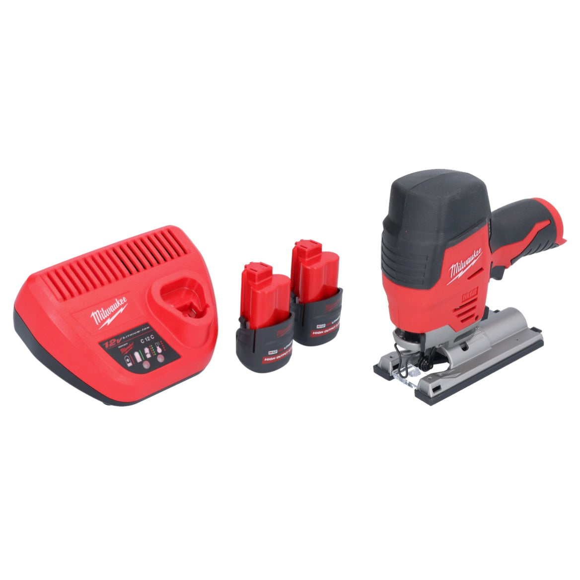 Milwaukee M12 JS-252 Akku Stichsäge 12 V + 2x Akku 2,5 Ah + Ladegerät