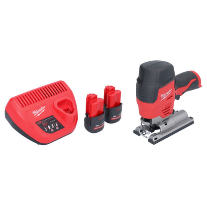 Scie sauteuse à batterie Milwaukee M12 JS-252 12 V + 2x batteries 2,5 Ah + chargeur