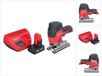 Milwaukee M12 JS-401 Akku Stichsäge 12 V + 1x Akku 4,0 Ah + Ladegerät