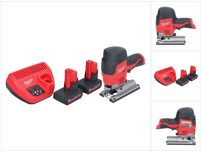 Milwaukee M12 JS-502 Akku Stichsäge 12 V + 2x Akku 5,0 Ah + Ladegerät