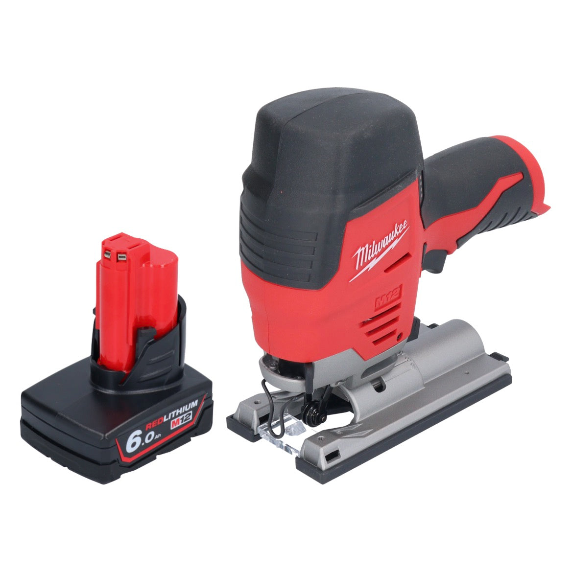 Scie sauteuse à batterie Milwaukee M12 JS-601 12 V + 1x batterie 6,0 Ah - sans chargeur