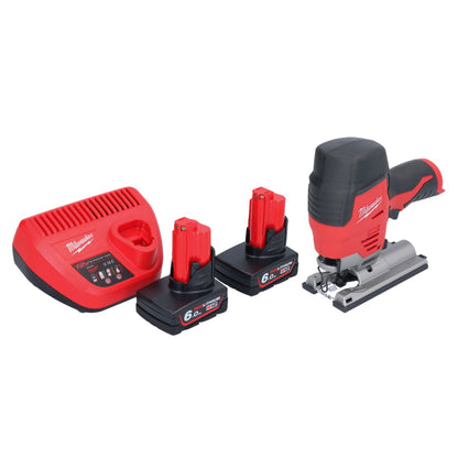 Milwaukee M12 JS-602 Akku Stichsäge 12 V + 2x Akku 6,0 Ah + Ladegerät