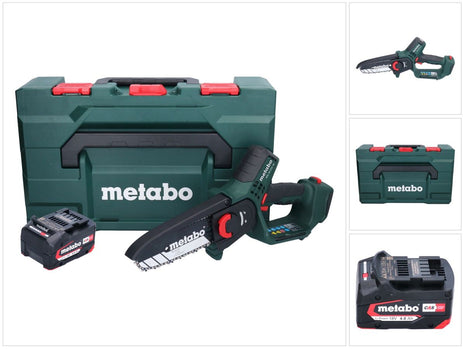 Metabo MS 18 LTX 15 Akku Gehölzsäge 18 V 15 cm 5 m/s + 1x Akku 4,0 Ah + metaBOX - ohne Ladegerät