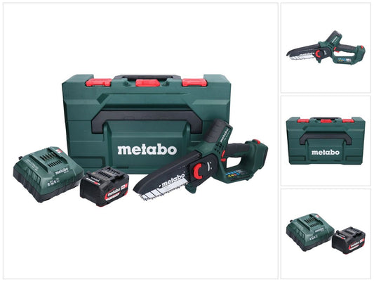 Scie à bois à batterie Metabo MS 18 LTX 15 18 V 15 cm 5 m/s + 1x batterie 4,0 Ah + chargeur + métaBOX