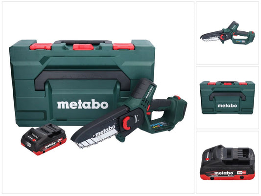 Scie à bois à batterie Metabo MS 18 LTX 15 18 V 15 cm 5 m/s + 1x batterie 4,0 Ah + métaBOX - sans chargeur