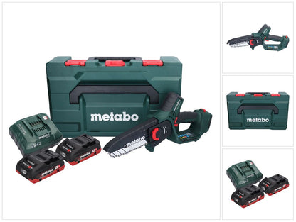 Metabo MS 18 LTX 15 Akku Gehölzsäge 18 V 15 cm 5 m/s + 2x Akku 4,0 Ah + Ladegerät + metaBOX