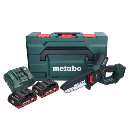 Metabo MS 18 LTX 15 Akku Gehölzsäge 18 V 15 cm 5 m/s + 2x Akku 4,0 Ah + Ladegerät + metaBOX