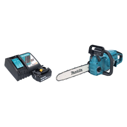 Tronçonneuse à batterie Makita DUC 357 RFX2 18 V 35 cm 7,7 m/s sans balai + 1x batterie 3,0 Ah + chargeur