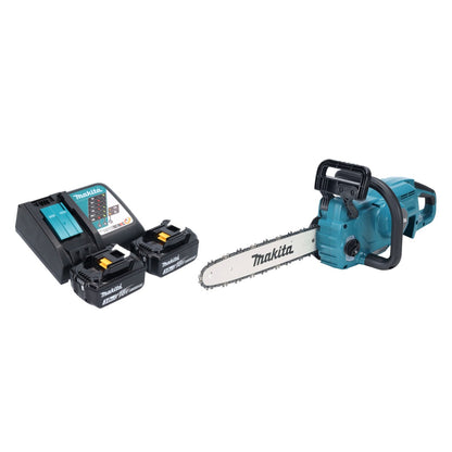 Tronçonneuse à batterie Makita DUC 357 RF2X2 18 V 35 cm 7,7 m/s sans balai + 2x batteries 3,0 Ah + chargeur