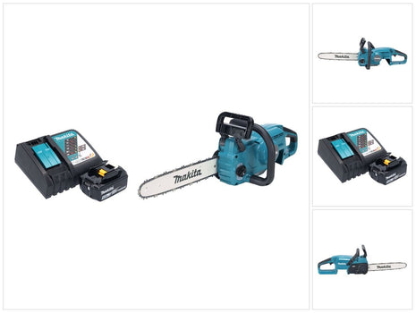 Motosierra a batería Makita DUC 357 RMX2 18 V 35 cm 7,7 m/s sin escobillas + 1x batería 4,0 Ah + cargador