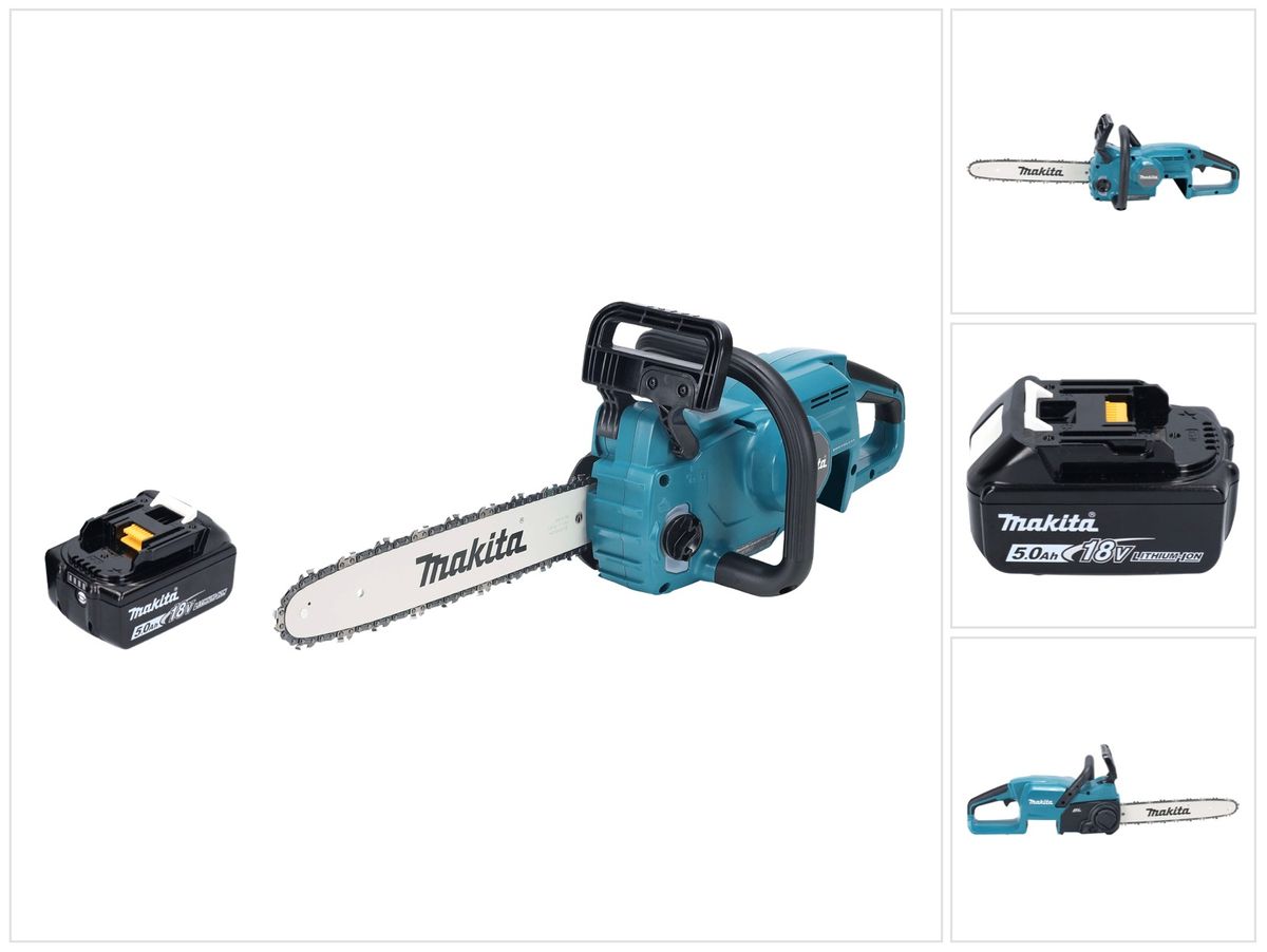 Makita DUC 357 TX2 Akku Kettensäge 18 V 35 cm 7,7 m/s Brushless + 1x Akku 5,0 Ah - ohne Ladegerät