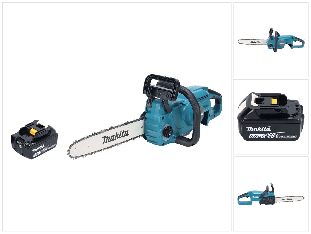 Tronçonneuse à batterie Makita DUC 357 GX2 18 V 35 cm 7,7 m/s sans balais + 1x batterie 6,0 Ah - sans chargeur