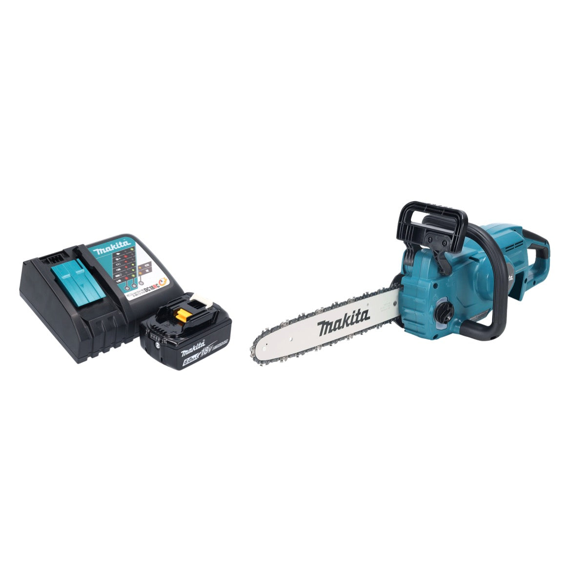 Makita DUC 357 RGX2 Akku Kettensäge 18 V 35 cm 7,7 m/s Brushless + 1x Akku 6,0 Ah + Ladegerät