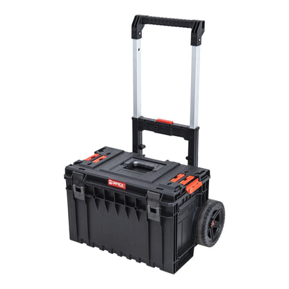 Chariot Qbrick System ONE Cart 2.0 641 x 485 x 660 mm 52 l IP66 100 kg chargeable empilable avec double poignée télescopique en aluminium