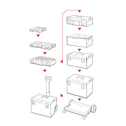 Qbrick System ONE 200 2.0 Vario Werkzeugkoffer modularer Organizer 585 x 385 x 171 mm 15,4 l stapelbar IP66