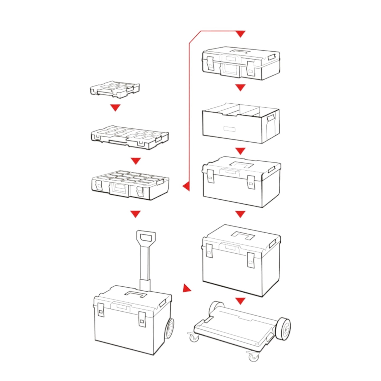 Qbrick System ONE 350 2.0 Vario Werkzeugkoffer 585 x 385 x 320 mm 38 l stapelbar IP66