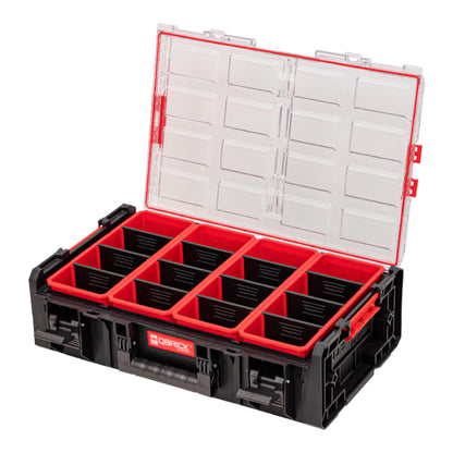 Qbrick System ONE Organizer 2XL 2.0 + Qbrick System ONE Connect Adapter stapelbar 582 x 387 x 172 mm 19,5 l IP66 mit 4 Inlays und 12 Trennwände