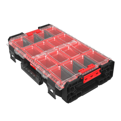 Qbrick System ONE Organizer XL 2.0 stapelbar 582 x 387 x 131 mm 13,5 l IP66 mit 6 Inlays und 6 Trennwände