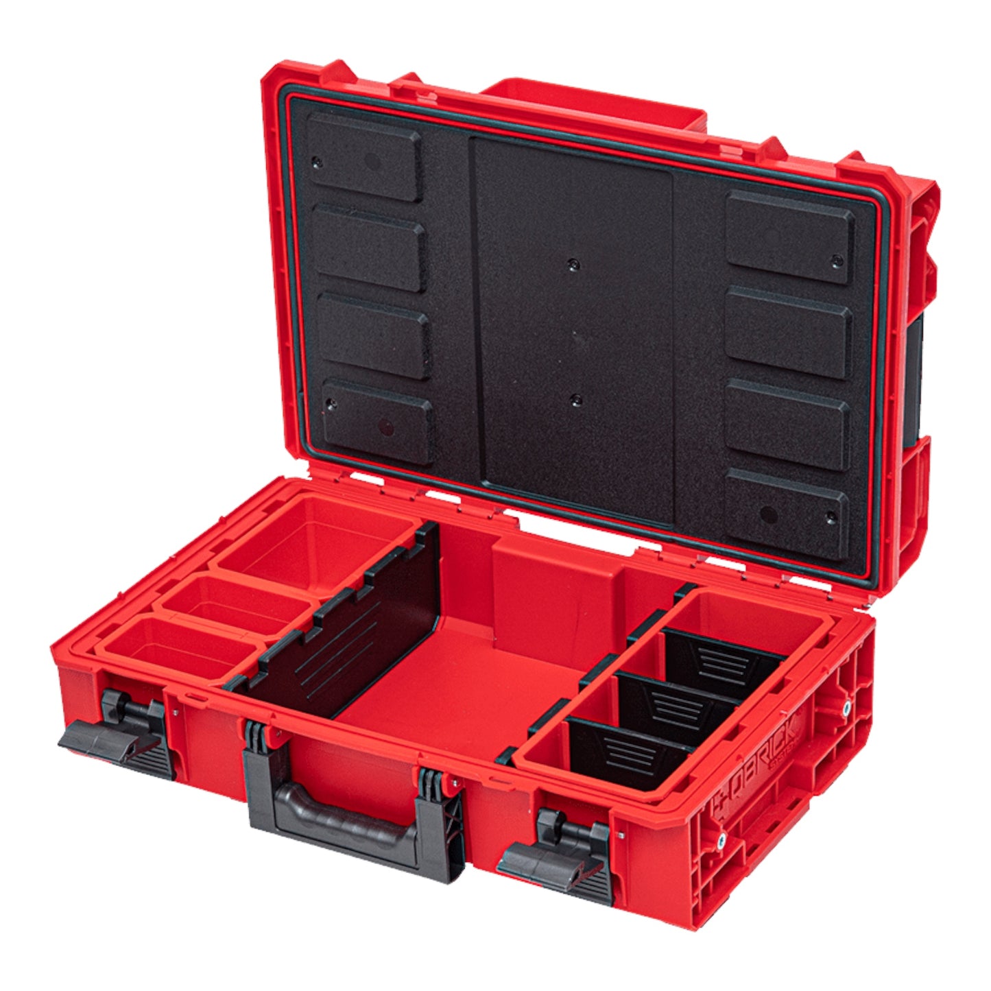 Qbrick System ONE 200 2.0 Profi RED ULTRA HD Custom Werkzeugkoffer modularer Organizer 585 x 385 x 190 mm 15,4 l stapelbar IP66