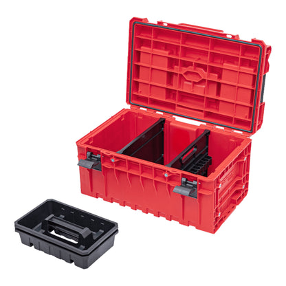 Qbrick System ONE 350 2.0 Profi RED ULTRA HD Custom Werkzeugkoffer modularer Organizer 585 x 385 x 320 mm 38 l stapelbar IP66