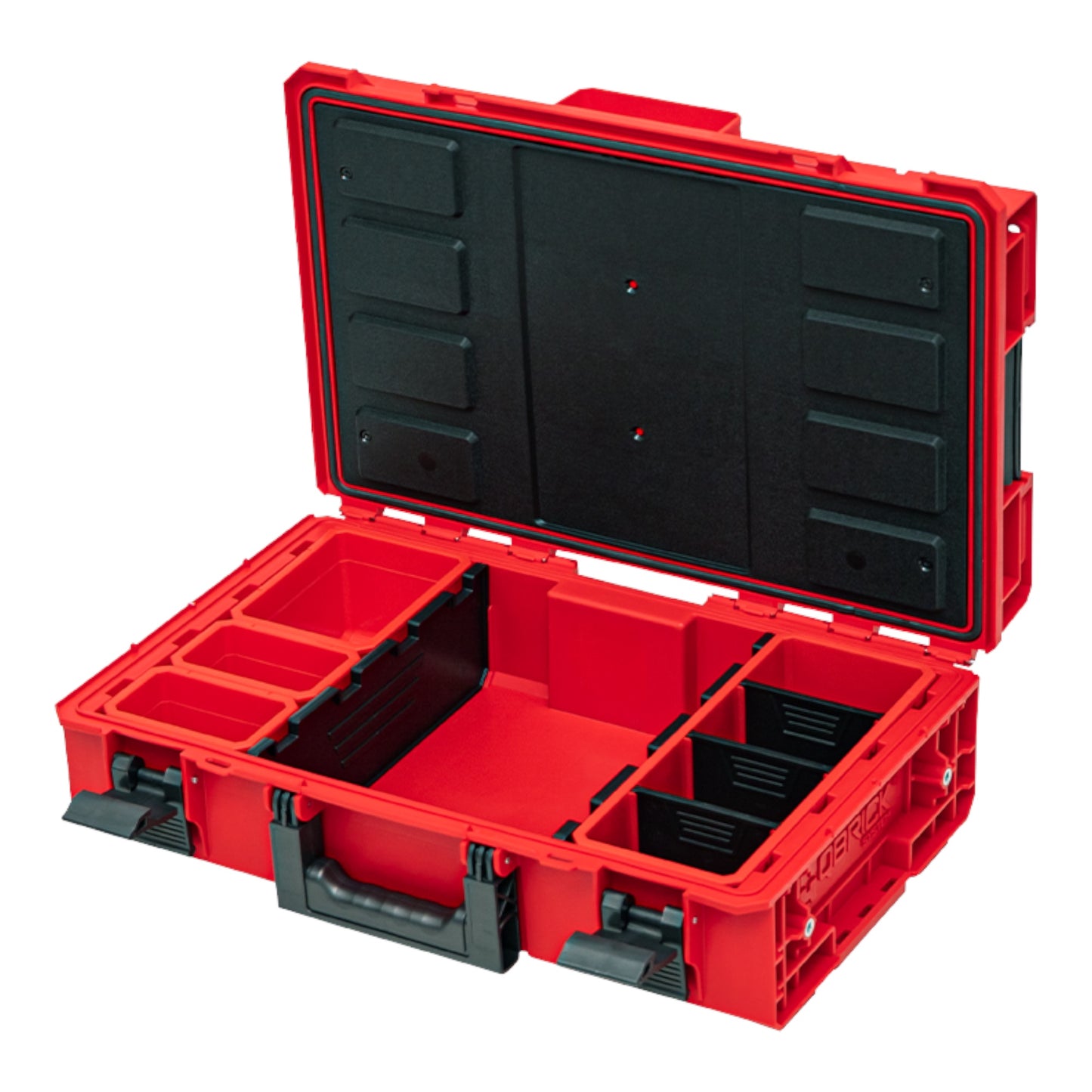 Qbrick System ONE 200 2.0 Expert RED ULTRA HD Custom Werkzeugkoffer modularer Organizer 585 x 385 x 190 mm 15,4 l stapelbar IP66