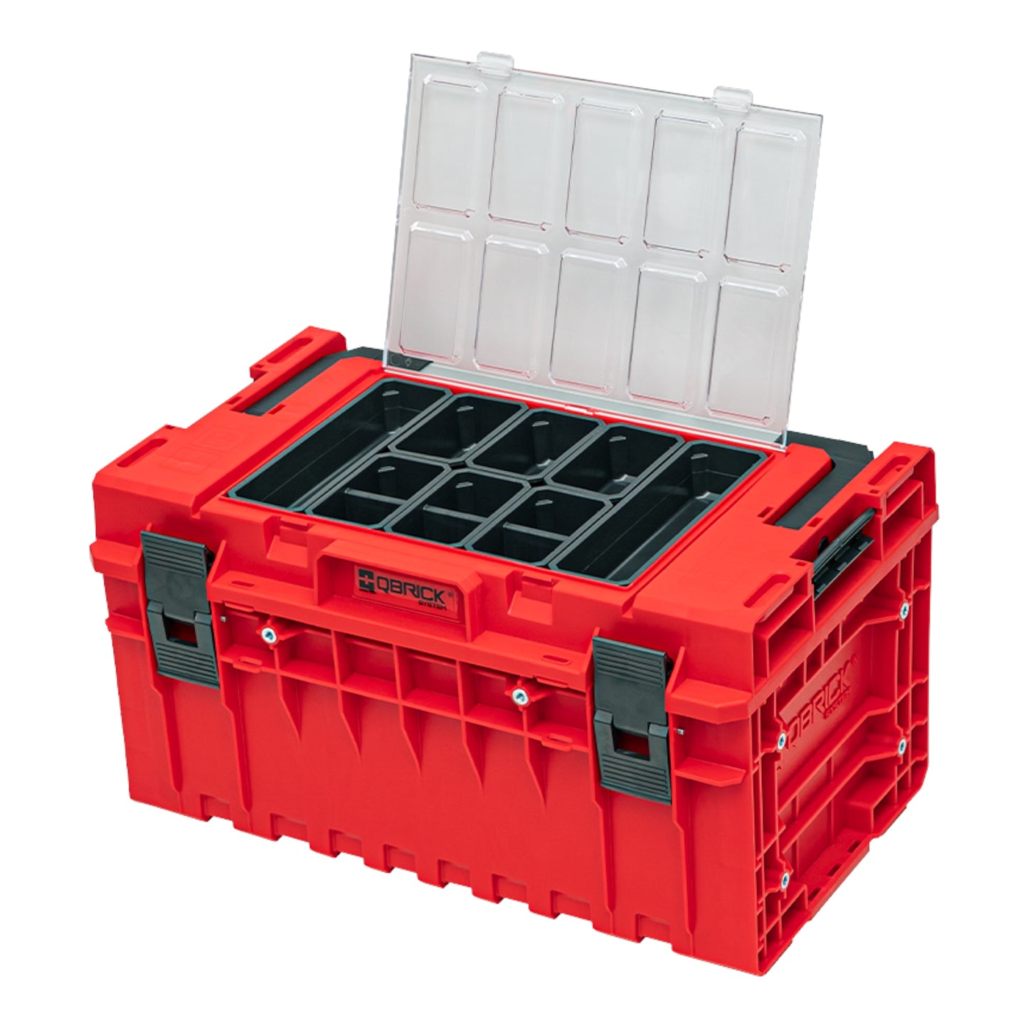 Qbrick System ONE 350 2.0 Expert RED ULTRA HD Custom Werkzeugkoffer modularer Organizer 585 x 385 x 320 mm 38 l stapelbar IP66