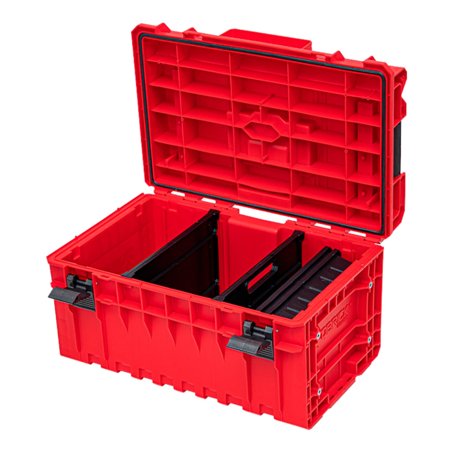 Qbrick System ONE 350 2.0 Technik RED ULTRA HD Custom Werkzeugkoffer modularer Organizer 585 x 385 x 320 mm 38 l stapelbar IP66