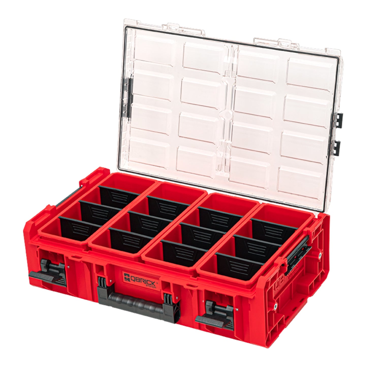 Qbrick System ONE Organizer 2XL RED ULTRA HD Custom + ONE Connect-Adapter 582 x 387 x 172 mm 19,5 l stapelbar IP66