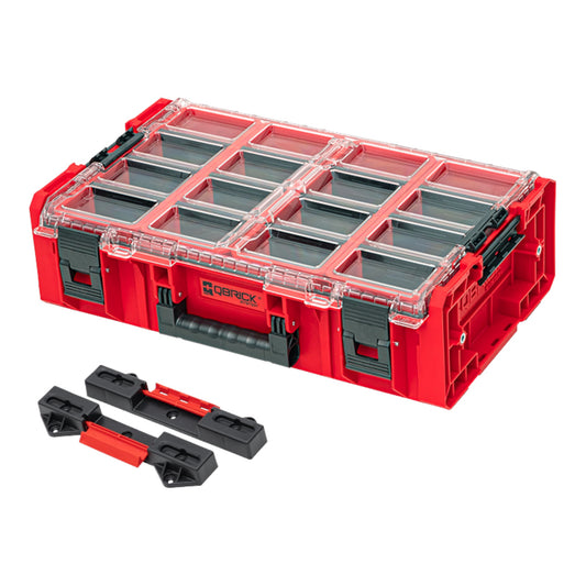 Qbrick System ONE Organizer 2XL RED ULTRA HD Custom + ONE Connect-Adapter 582 x 387 x 172 mm 19,5 l stapelbar IP66