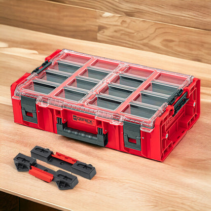 Qbrick System ONE Organizer 2XL RED ULTRA HD Custom + ONE Connect-Adapter 582 x 387 x 172 mm 19,5 l stapelbar IP66