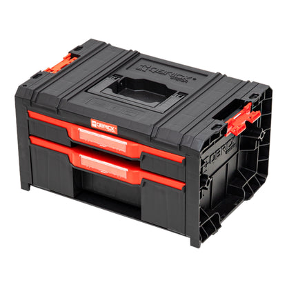 Qbrick System PRO Tiroir 2 Toolbox 2.0 Basic empilable 450 x 310 x 244 mm 4,5 l 9,5 l IP54 avec deux tiroirs 5 séparateurs