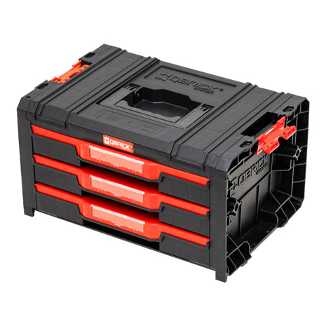 Qbrick System PRO Drawer 3 Toolbox 2.0 Basic stapelbar 450 x 310 x 244 mm 3x 4,5 l IP54 mit drei Schubläden 9 Inlays