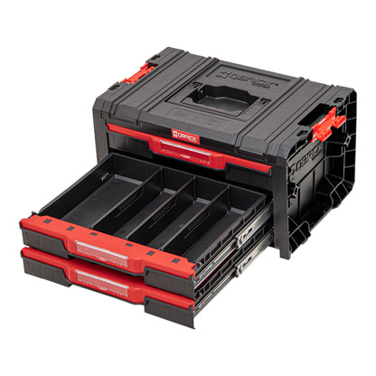 Qbrick System PRO Drawer 3 Toolbox 2.0 Basic empilable 450 x 310 x 244 mm 3x 4,5 l IP54 avec trois tiroirs 9 inserts