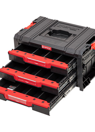 Qbrick System PRO Drawer 3 Toolbox 2.0 Basic stapelbar 450 x 310 x 244 mm 3x 4,5 l IP54 mit drei Schubläden 9 Inlays