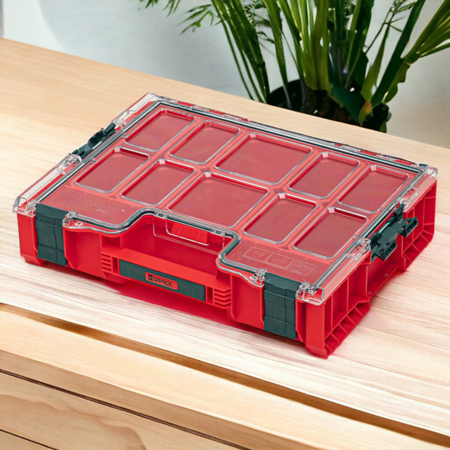 Qbrick System PRO Organizer 300 RED ULTRA HD stapelbar 452 x 358 x 110 mm 9 l IP54 mit 8 Inlays