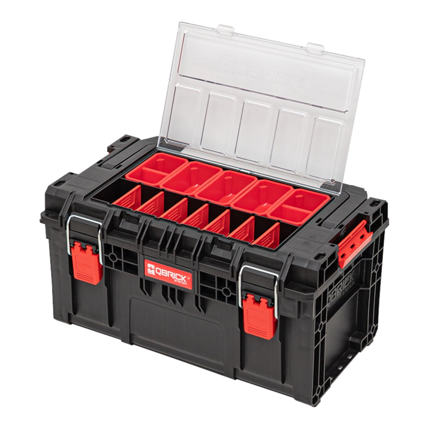 Qbrick System PRIME Toolbox 250 Expert mit Organizer stapelbar 535 x 327 x 277 mm 26l IP66 mit 10 Trennwänden + 5 Inlays