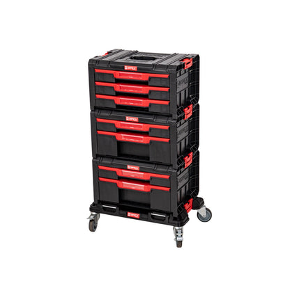 Qbrick System PRO Drawer Workshop Set 1 2.0 + 2x Drawer 2 Toolbox + 1x Drawer 3 Toolbox + Rollbrett