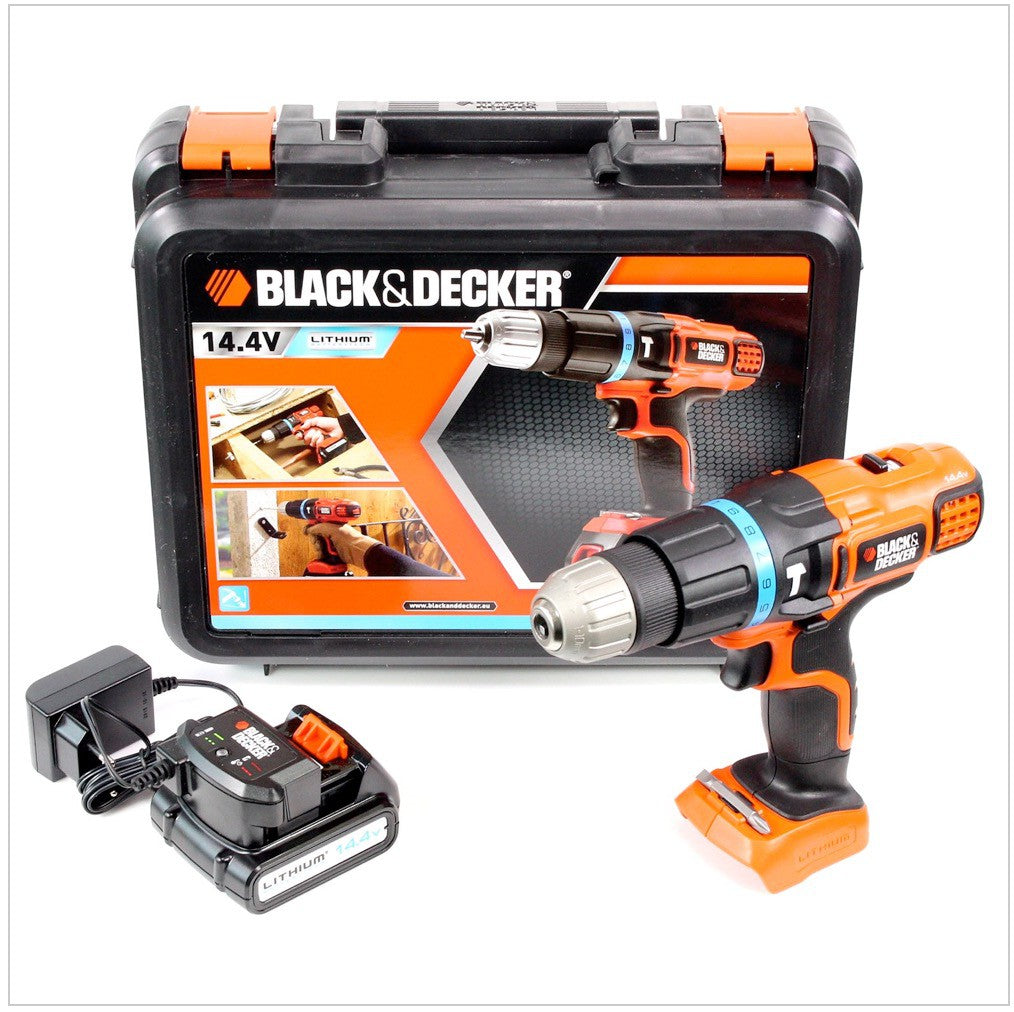 Black & Decker Akku Schlagbohrschrauber EGBL 148 K 14,4 V mit Ladegerät und Akku 1,5 Ah im Koffer - Toolbrothers