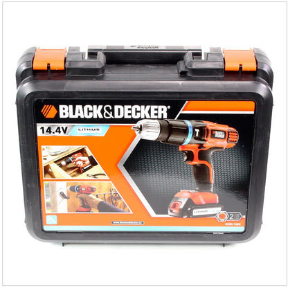 Black & Decker Akku Schlagbohrschrauber EGBL 148 K 14,4 V mit Ladegerät und Akku 1,5 Ah im Koffer - Toolbrothers